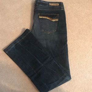 BRAND NEW express jeans w/ gold embellishment.